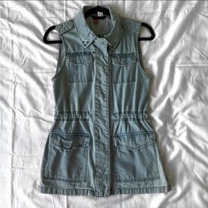 H&M Utility Denim Vest 4 NWOT